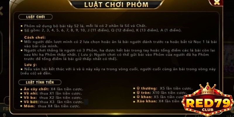 Luật chơi phỏm tại Red79 chi tiết nhất