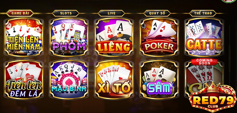 Game bài tại Red79 rất đa dạng