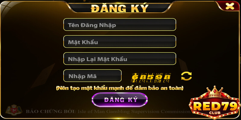 Tạo tài khoản để trải nghiệm cùng Red79